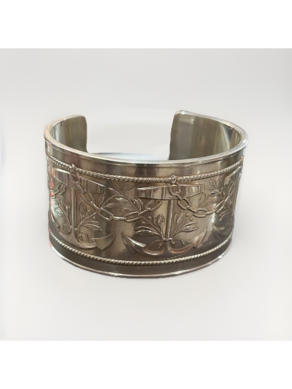 Vintage Tiffany & Co. Makers Anchor Motif Cuff Bracelet Sterling Silver 6.25"